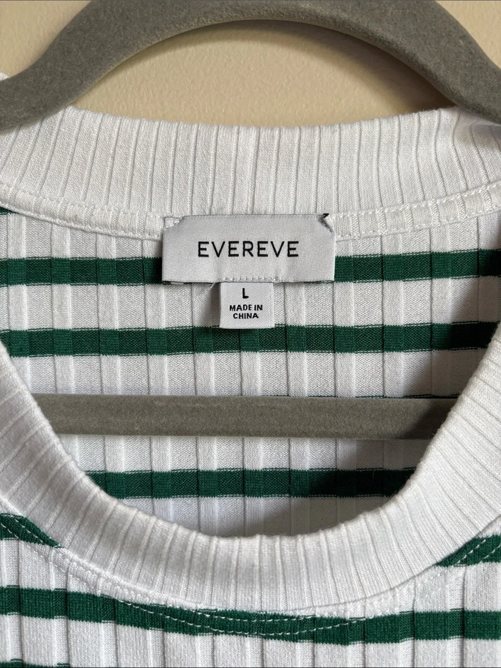 Evereve White & Green Striped Ribbed Tank - Picture 2 of 4